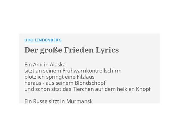 Der große Frieden de Lyrics [Udo Lindenberg]