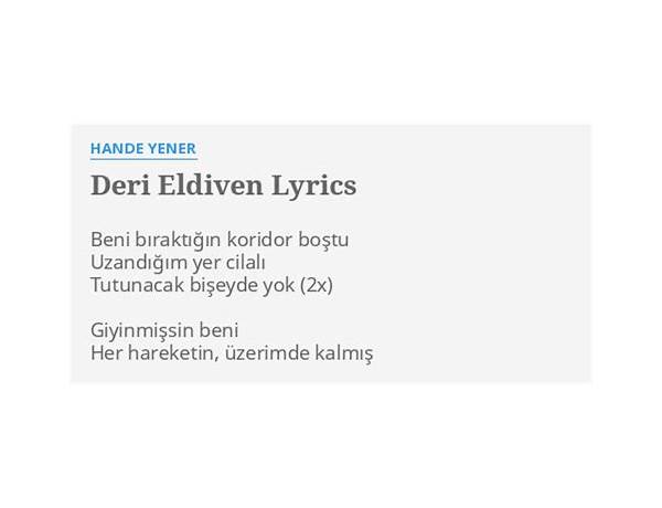 Deri Eldiven tr Lyrics [Hande Yener]