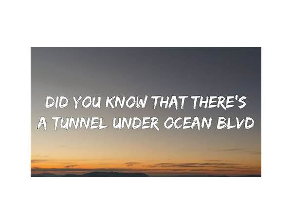 Did you know that there\'s a tunnel under Ocean Blvd it Lyrics [Lana Del Rey]