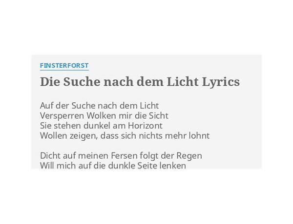 Die Suche nach dem Licht de Lyrics [Finsterforst]