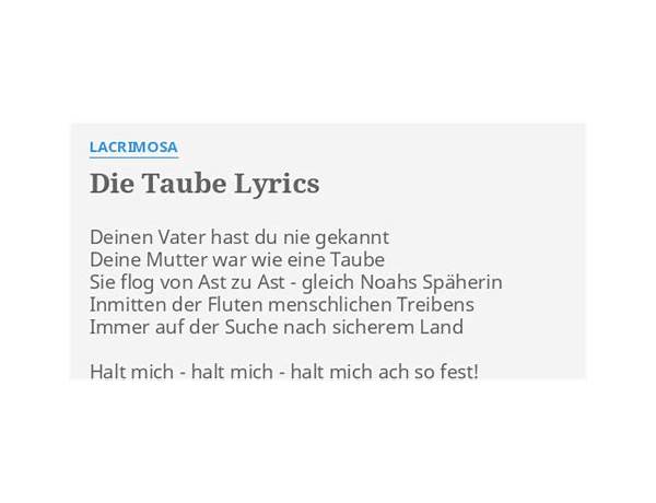 Die Taube de Lyrics [Lacrimosa]