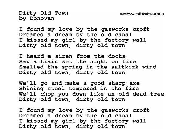 Dirty Old Town en Lyrics [Black Rebel Motorcycle Club]