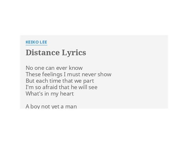 Distance en Lyrics [Mammoth WVH]