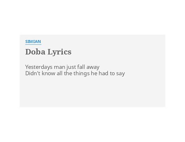 Doba en Lyrics [Simian]