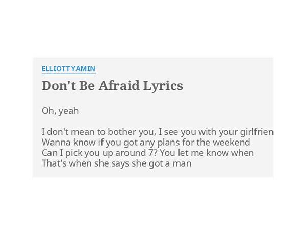 Don\'t Be Afraid en Lyrics [Elliott Yamin]