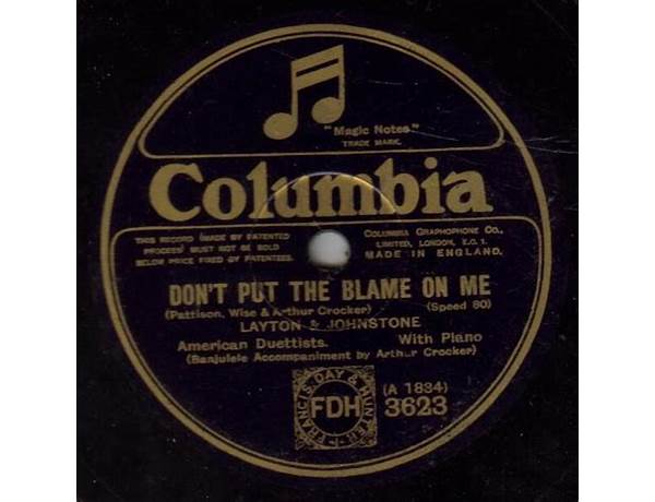 Don\'t Put the Blame on Me en Lyrics [Layton & Johnstone]