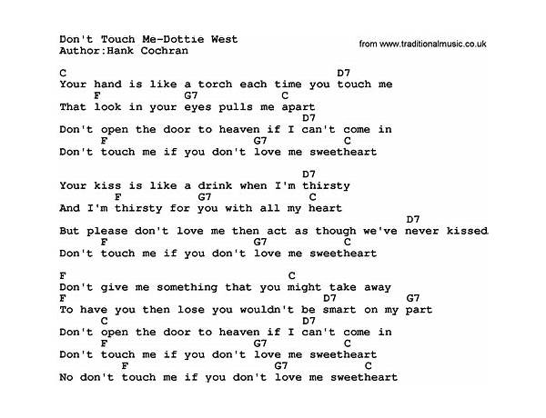 Don\'t Touch Me en Lyrics [Daniel Knox]