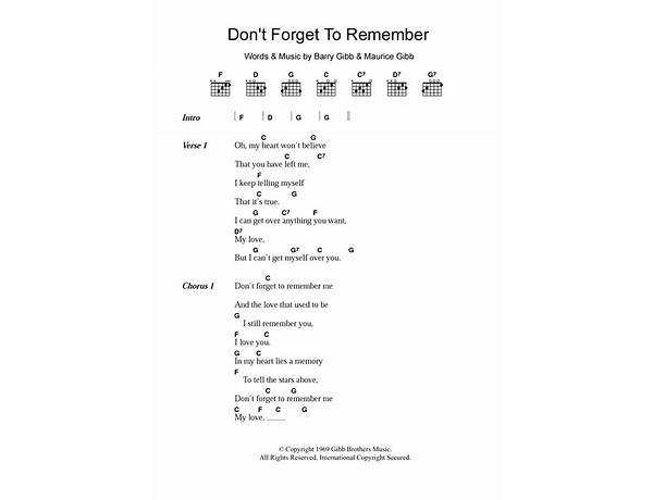 Don’t Forget To Remember en Lyrics [Daniel O\'Donnell]