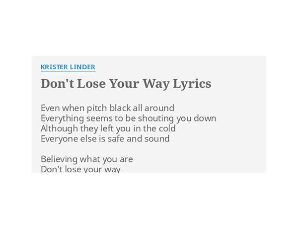 Dont Lose Your Way en Lyrics [Ronski Speed]