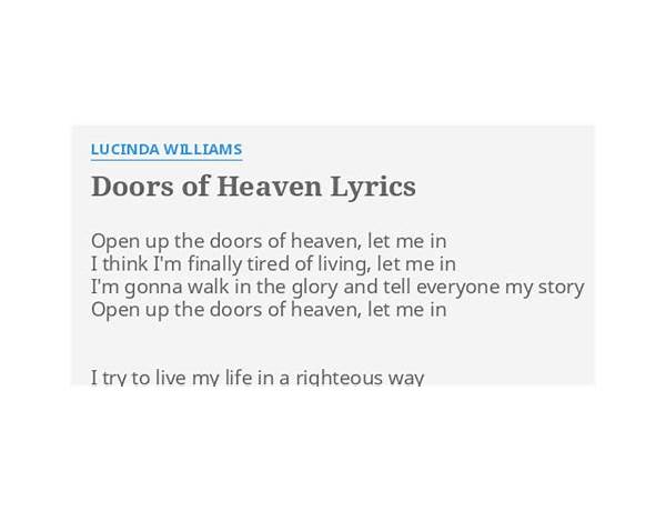 Doors of Heaven en Lyrics [Lucinda Williams]