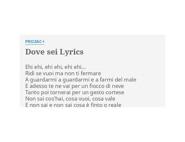 Dove Sei sk Lyrics [Iwan]