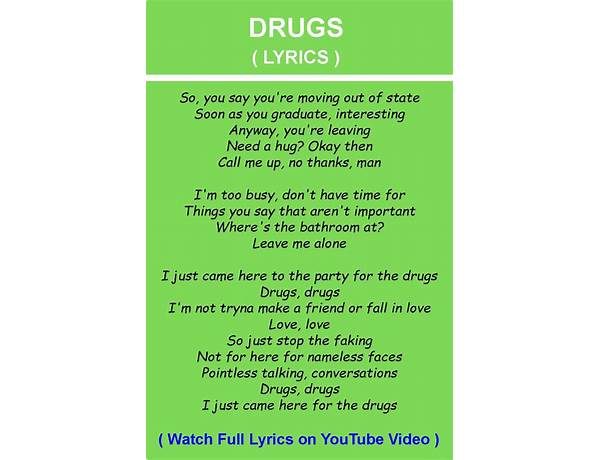 Drugs en Lyrics [UPSAHL]