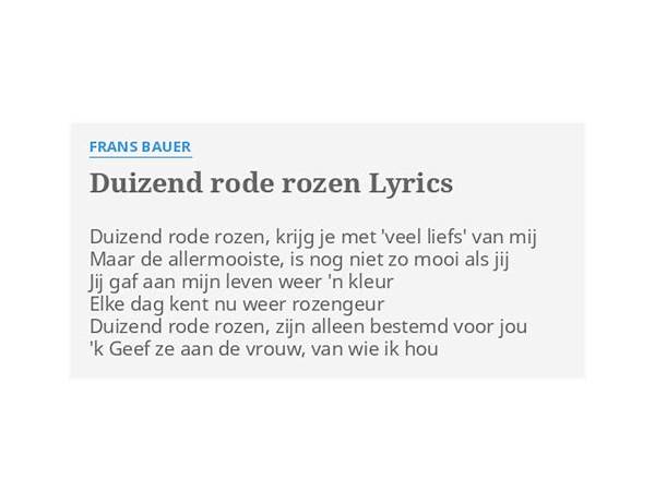Duizend rode rozen nl Lyrics [Frans Bauer]