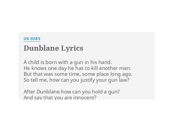 Dunblane en Lyrics [UK Subs]