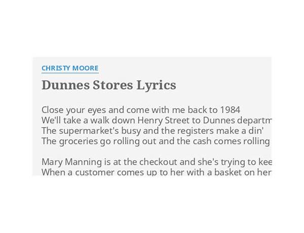 Dunnes Stores en Lyrics [Christy Moore]