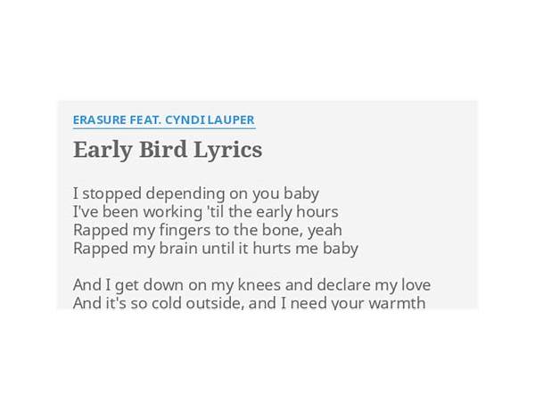 Early Bird en Lyrics [Tricky]