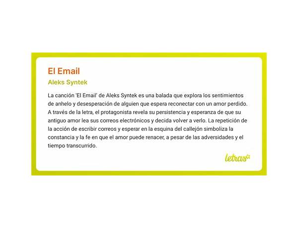 El Email es Lyrics [Aleks Syntek]