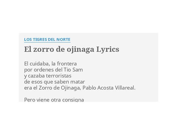 El zorro de ojinaga es Lyrics [Los Tigres Del Norte]