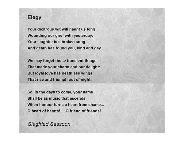 Elegy en Lyrics [Daniel Elder]