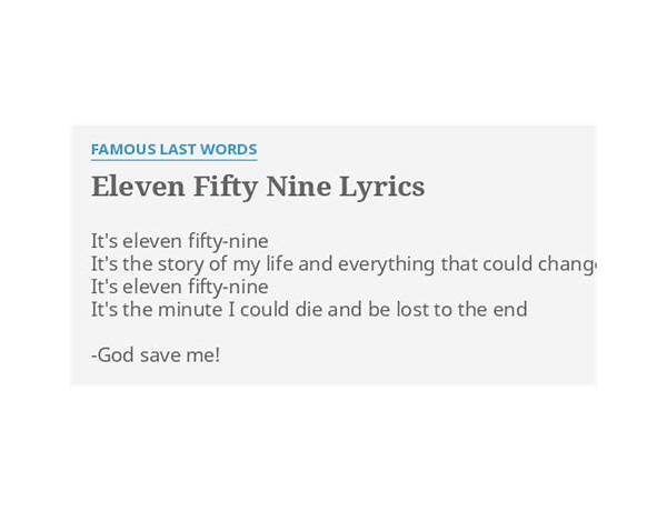 Eleven Fifty Nine en Lyrics [Famous Last Words]