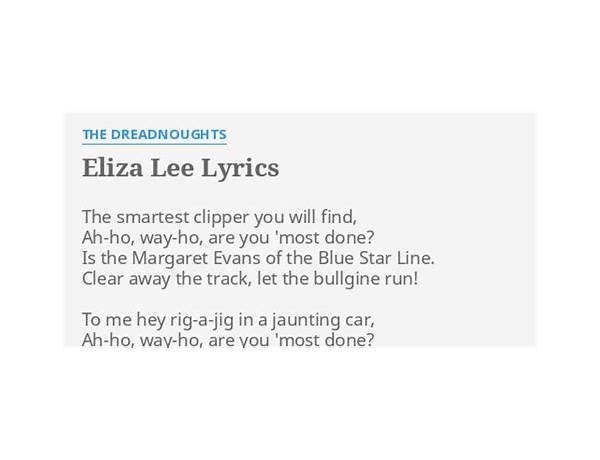 Eliza Lee en Lyrics [The Dreadnoughts]