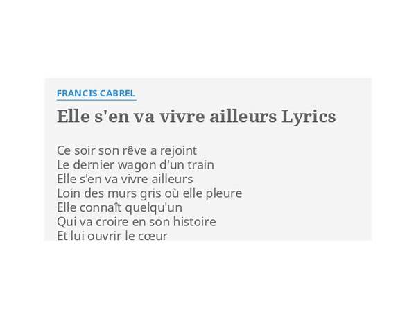 Elle s\'en va vivre ailleurs fr Lyrics [Francis Cabrel]