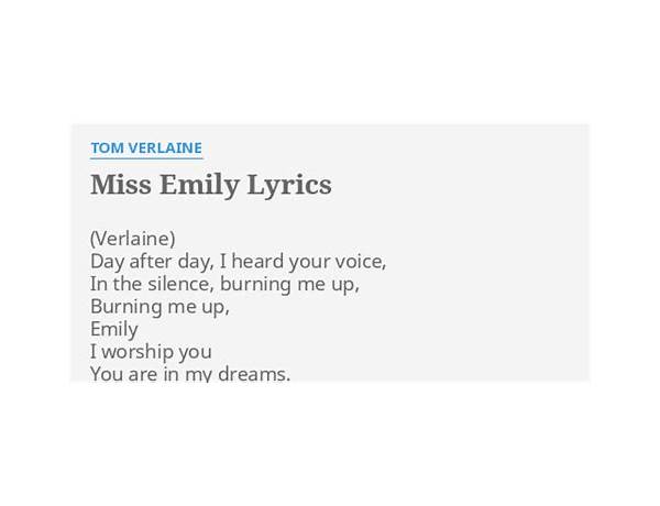 Emily en Lyrics [Tom Williams & The Boat]