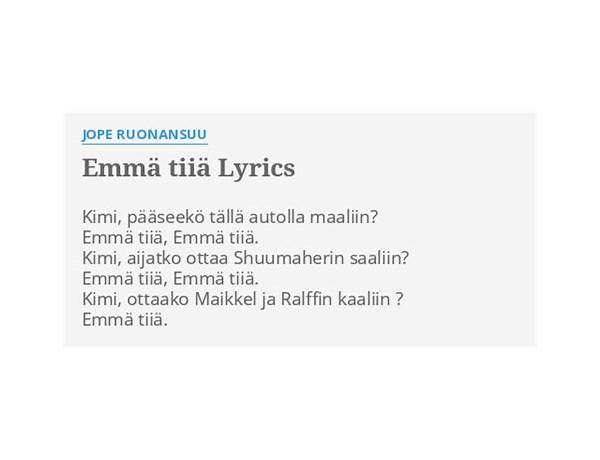 Emmä tiiä fi Lyrics [Jope Ruonansuu]