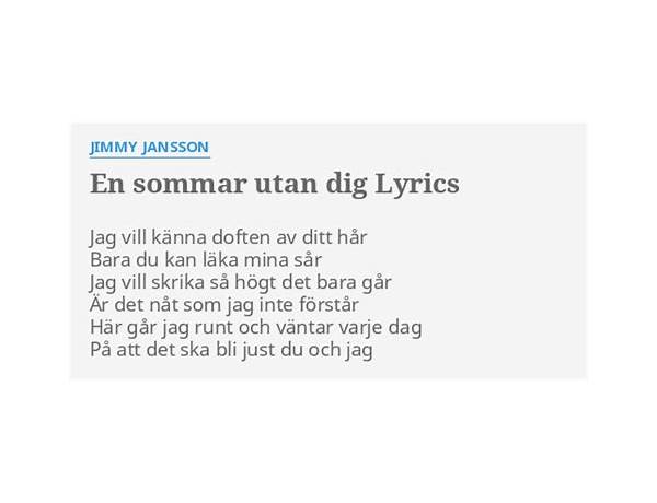 En sommar utan dig sv Lyrics [Jimmy Jansson]