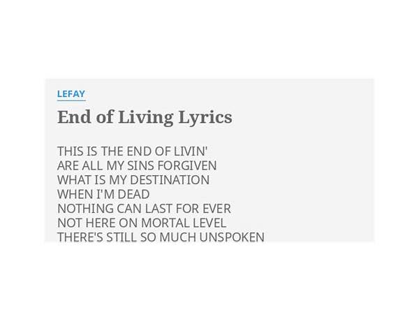 End of Living en Lyrics [Lefay]