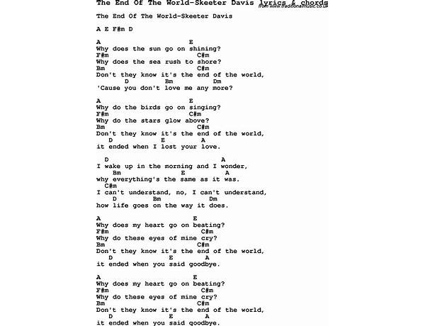 End of the World en Lyrics [Andreas Johnson]