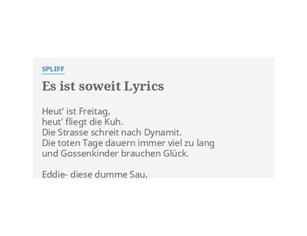 Es ist soweit de Lyrics [ART]