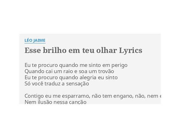 Esse Brilho em teu Olhar pt Lyrics [Lulu Santos]