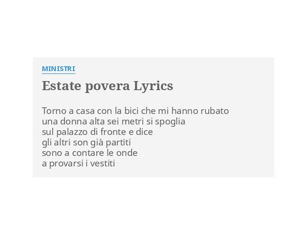 Estate povera it Lyrics [Ministri]