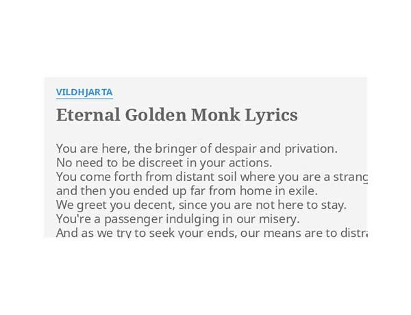 Eternal Golden Monk en Lyrics [Vildhjarta]