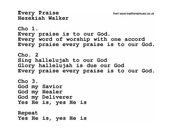 Every Praise en Lyrics [The Recording Collective]