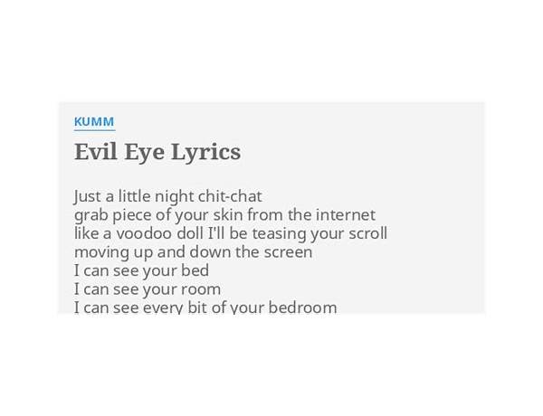 Evil Eye en Lyrics [MIKE (USA)]