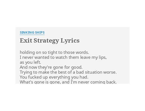 Exit Strategy en Lyrics [She Makes War]