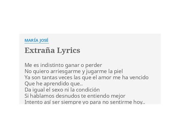 Extraña es Lyrics [Ángel Dumile]
