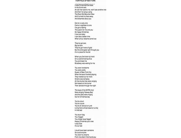 Fairytale Of New York en Lyrics [Pilate (CA)]