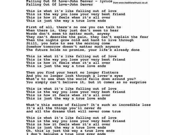 Falling Out Of Love en Lyrics [Abbey Glover]