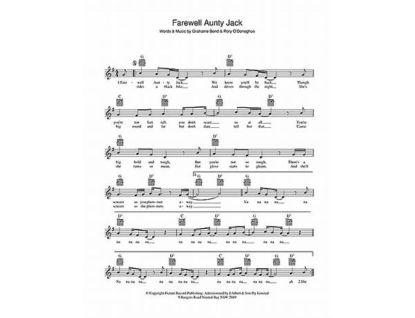 Farewell Aunty Jack en Lyrics [Aunty Jack]