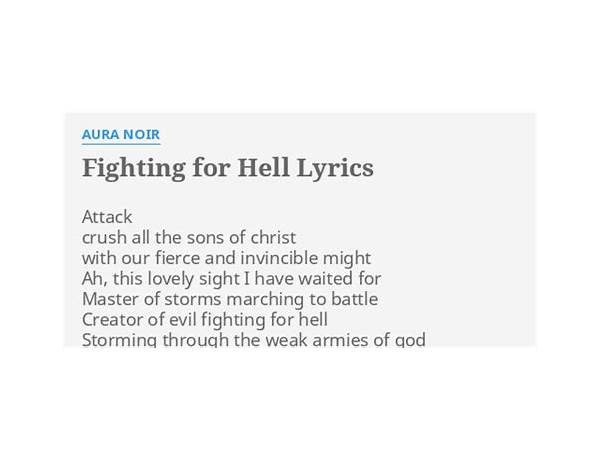 Fighting For Hell en Lyrics [Aura Noir]