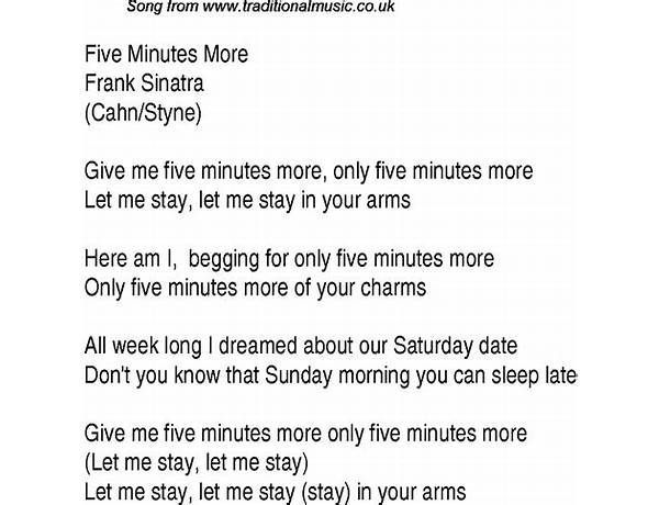 Five Minutes More en Lyrics [Bing Crosby]