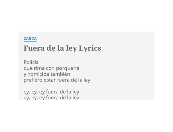 Fuera De La Ley es Lyrics [Negro Dollar]