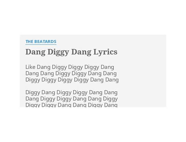 G\'Dang Diggy en Lyrics [Common Market]