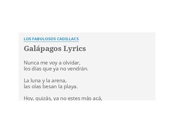 Galápagos en Lyrics [Lucio Bukowski]