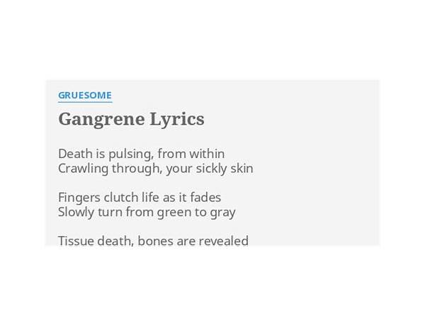 Gangrene en Lyrics [Gruesome]