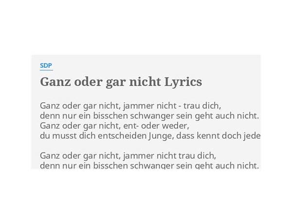 Ganz oder gar nicht de Lyrics [Roland Kaiser]