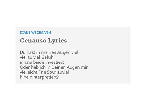 Genauso de Lyrics [Silla]